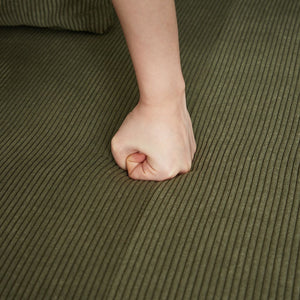 English Elm FX'' 66 Inch Sleeper Sofa Bed 3-in-1 Convertible Pullout Sofa with Plush Corduroy, 4 Pillows, Pockets Green W1926S00057