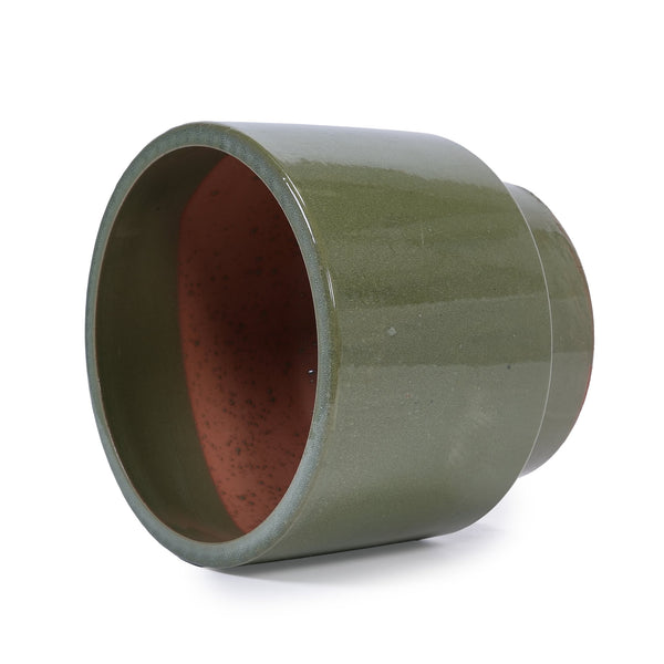 English Elm 3 Pieces Ceramic Flowerpot Set - Handcrafted Antique Light Green Planters For Stylish Spaces W3273P321545