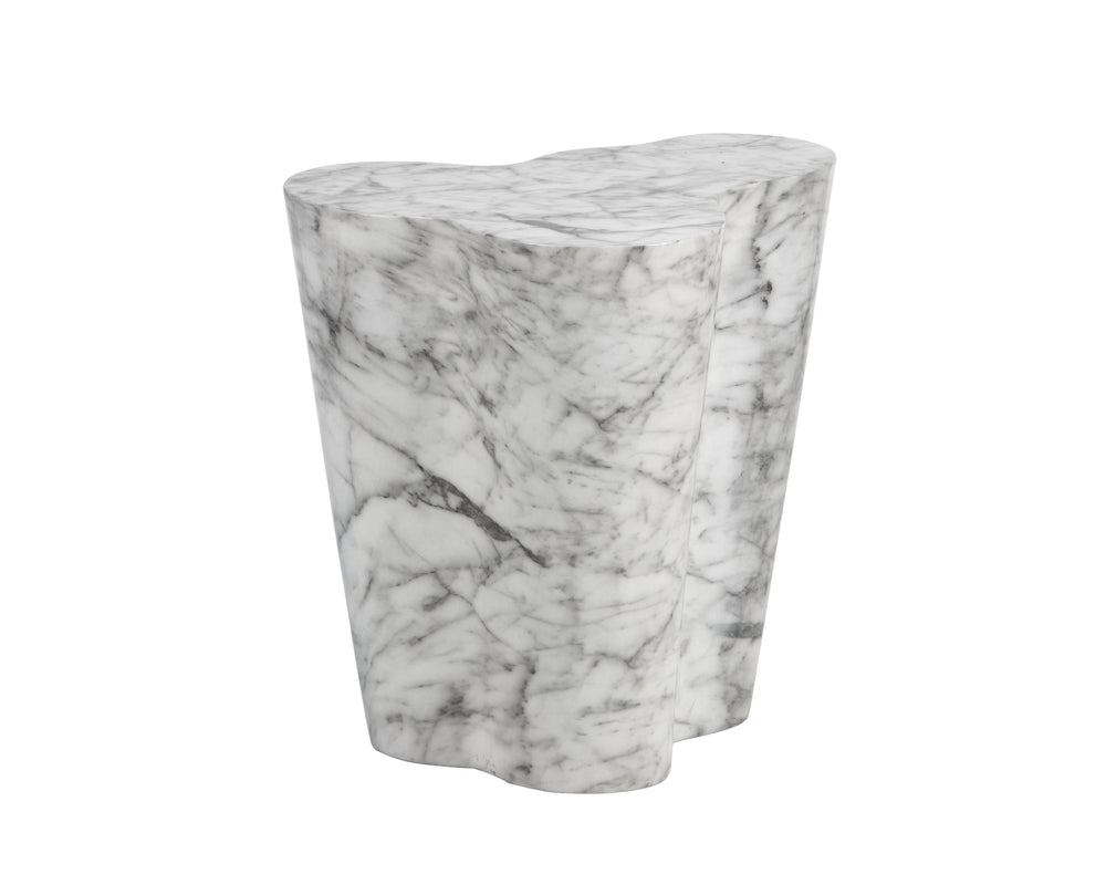 Sunpan Ava Contemporary Side Table - Unique Concrete Design with Eye-Catching Finish for Any Space Marble Look