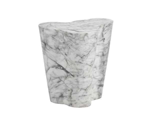 Sunpan Ava Contemporary Side Table - Unique Concrete Design with Eye-Catching Finish for Any Space Marble Look