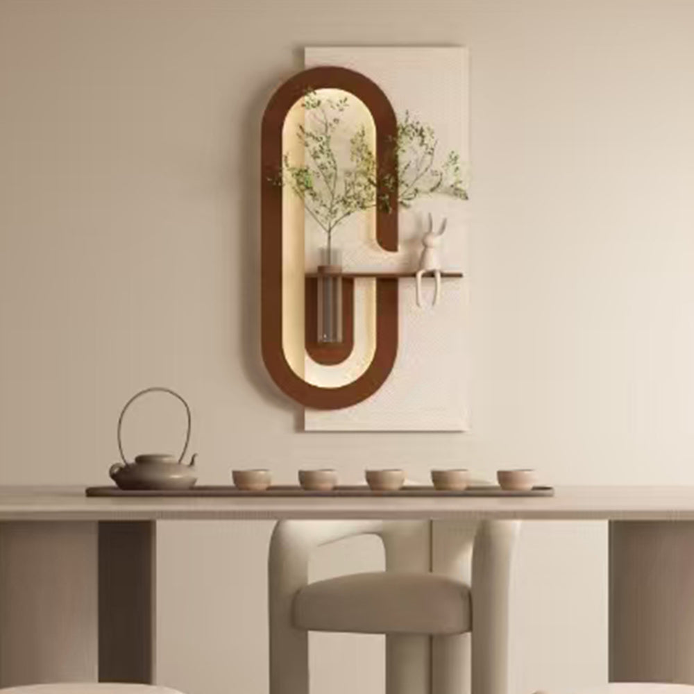 English Elm Adjustable 3D Botanical Wall Sculpture With Led Lighting & Rabbit Statue - Perfect Home Accent Decor W2700P313030