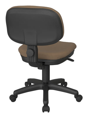 OSP Home Furnishings Basic Task Chair with Pneumatic Height Adjustment Ergonomic Swivel Seat for Home Office Taupe SC117-232