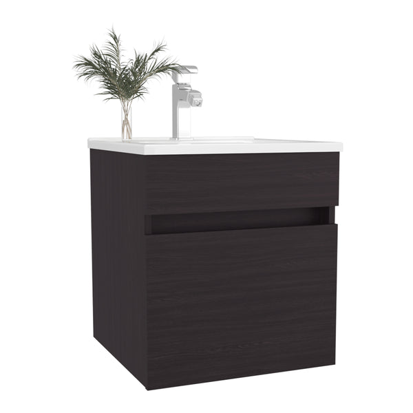 English Elm Bathroom Vanity Slim Sink Cabinet with Single Door, Engineered Wood, Space-Saving Modern Design Black 23.23 L x 23.23 W x 11.81 H B097P350314