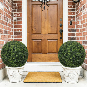 English Elm 18.5in Faux Boxwood Spheres Uv Resistant Outdoor Garden Entryway Topiary Set of 2 W2945P460785