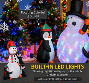 English Elm Christmas Inflatable Snowman Penguin Scene Six Foot Led Outdoor Holiday Yard Decor T3971P412935