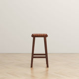 English Elm Ashcroft Furniture - James Mid-Century Modern Genuine Tan Leather 24.5" Counter Stool