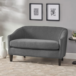 Christopher Knight Home® - Noble House - Justine Dark Grey Fabric Loveseat