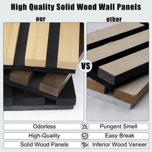 English Elm 2 Pack Solid Wood Slat Acoustic Panels Handcrafted for Media Rooms and Home Offices Walnut T3210P487478