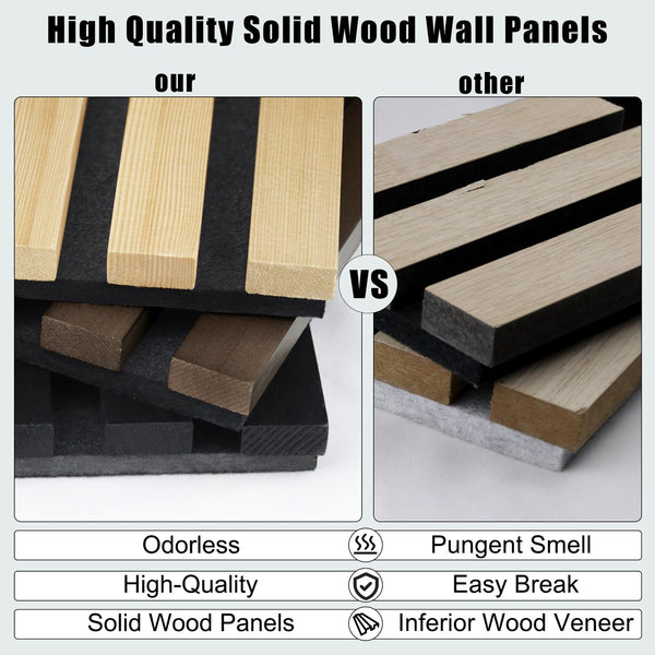 English Elm 2 Pack Solid Wood Slat Acoustic Panels Handcrafted for Media Rooms and Home Offices Walnut T3210P487478