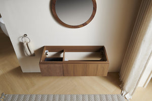 English Elm 48" Muri Oak Woodgrain Plywood Bathroom Vanity Cabinet with Soft Close Doors W2615P279391