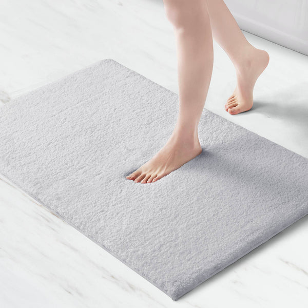 JLA Home Madison Park Signature - Bath Rug Ultra-Plush Microfiber with Quick-Dry Technology, Non-Slip Backing, OEKO-TEX Certified Comfort Silver MPS72-172