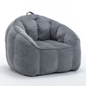English Elm Giant Corduroy Bean Bag with Armrests Shredded Foam Lounge Chair for Living Room Dark Gray W2200P442623