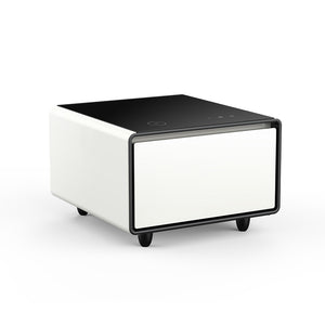 English Elm Modern Smart Side Table with Fridge Wireless Charging Usb Ports and Ambient Light W1172P476245