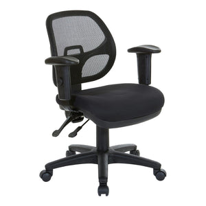 OSP Home Furnishings Ergonomic Armless Mesh Task Chair with Lumbar Support and Pneumatic Height Adjustment Coal 29024-30