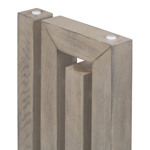 English Elm U_style Oak Veneer Console Table Sculptural Cutout Sides for Entryway or Hallway N711P241282M