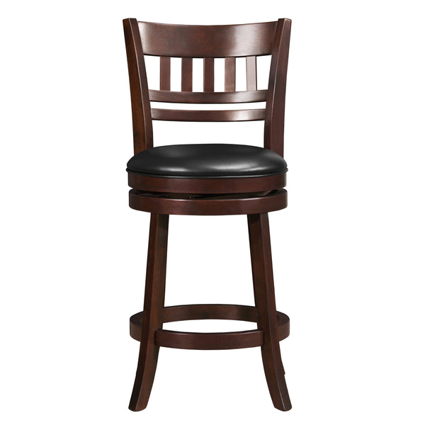English Elm 360-Degree Swivel Counter Height Chair In Dark Cherry - Solid Wood, Ergonomic Comfort & Style! B011P220991
