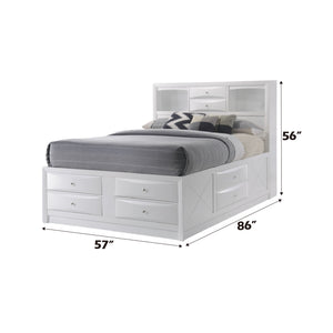 English Elm Ireland Full Storage Bed With Bookcase Headboard - Elegant White Finish For Stylish Organization B2726S00469