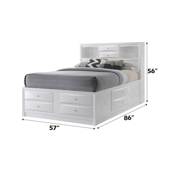 English Elm Ireland Full Storage Bed With Bookcase Headboard - Elegant White Finish For Stylish Organization B2726S00469