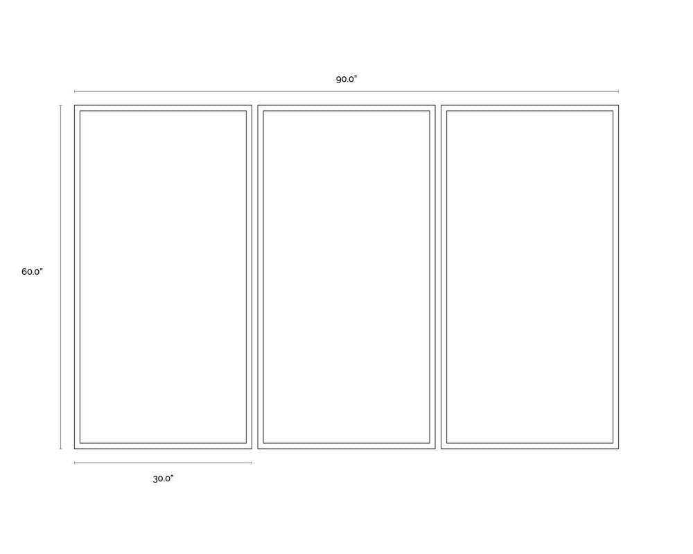 Sunpan Geo Forms Wall Art Set - Hand-Painted Black & Grey Geometric Triptych for Modern Home Decor