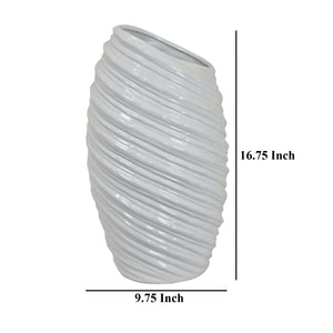 English Elm Avery Sculptural Ceramic Vase with Spiral Ribbed Texture for Modern Home Decor B056P416936