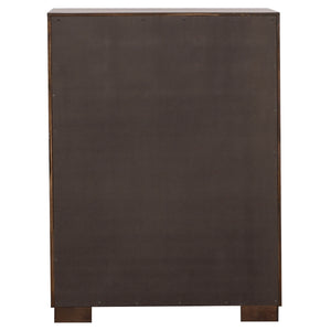 English Elm Polk Queen Bedroom Set with Led Bookcase Headboard and Cappuccino Engineered Wood B062S01572