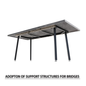 English Elm 55.12-70.87"expandable Modern kitchen dining table, gray MDF top with black metal legs, seats 4-6, sturdy stylish centerpiece W2189P190486