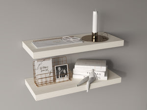 English Elm Floating Shelves - White Washed Oak Set Of 2 For Modern Decor, Minimalist Display & Easy Installation B097P369455-GIGA
