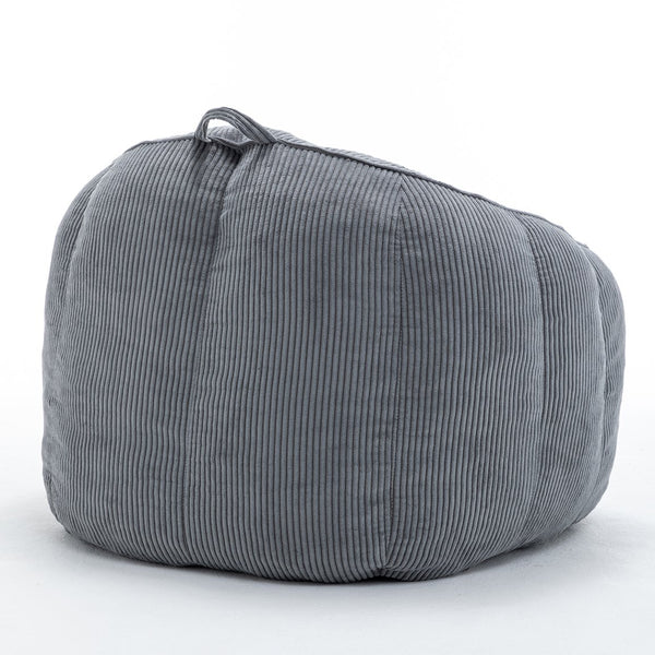 English Elm Giant Corduroy Bean Bag with Armrests Shredded Foam Lounge Chair for Living Room Dark Gray W2200P442623