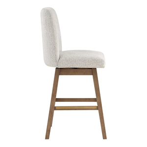 OSP Home Furnishings Finley 30" Swivel Barstool - Set of 2 Parchment/Med Oak