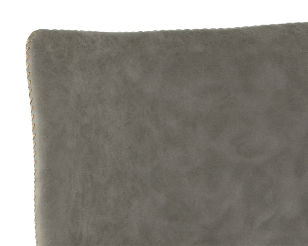 Sunpan Cal Barstool Set of 2 - Stylish Mid-Century Design with Brushed Steel Frame & Faux Leather Comfort Antique Grey