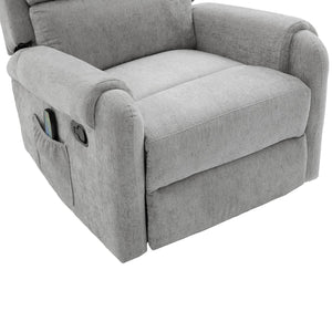 English Elm Manual Recliner Swivel Rocker Massage Chair Chenille Nursery and Living Room Seat Grey N763P347287E