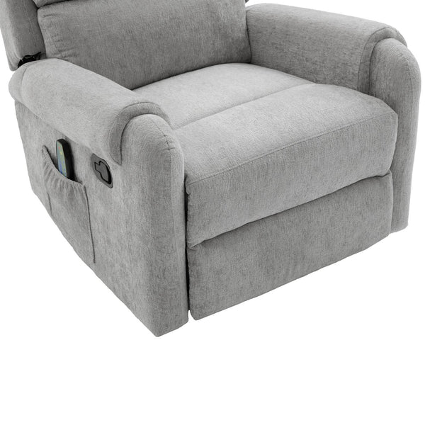 English Elm Manual Recliner Swivel Rocker Massage Chair Chenille Nursery and Living Room Seat Grey N763P347287E