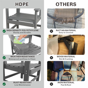 English Elm 7 Piece Hdpe Patio Outdoor Furniture Set For 6 - Stylish, Weather-Resistant Dining Table & Chairs W2681S00008