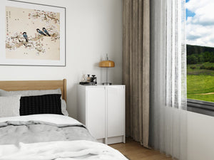 English Elm 24" Modular Plywood Storage Cabinet Glossy White Soft Close Doors for Bath or Kitchen W999S00519