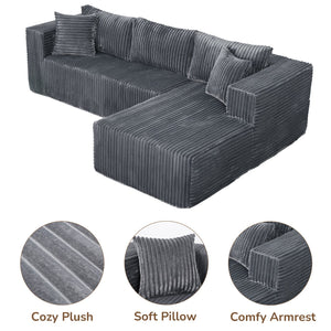 English Elm 105" L-Shaped Modular Sofa With Left Chaise - Plush Foam, Space-Saving, Kid & Pet Friendly Design W1710S00425