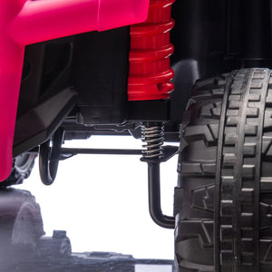 English Elm 24v Two Seat Kids Electric Dump Truck Six Wheel 4wd Utv with Parental Remote Pink W1578P268990