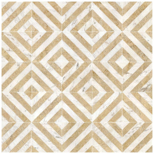 English Elm 12*12 Waterjet Marble Tiles - Luxurious White & Gold Natural Stone For Elegant Floors & Walls W1696P262344