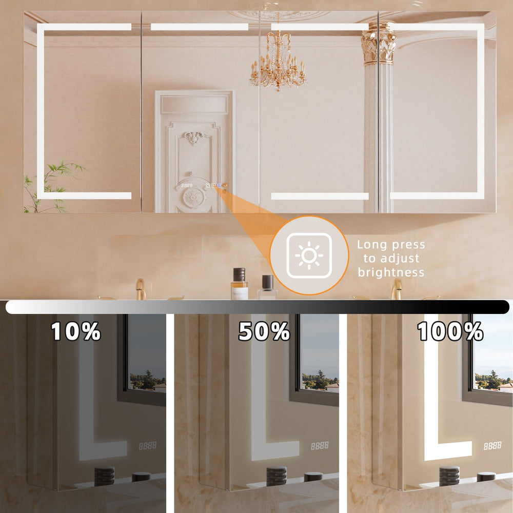 English Elm Lighted Aluminum Medicine Cabinet Smart Mirror with Anti-fog Led and Built-in Usb Outlet W5609P461368