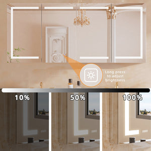 English Elm Lighted Aluminum Medicine Cabinet Smart Mirror with Anti-fog Led and Built-in Usb Outlet W5609P461368