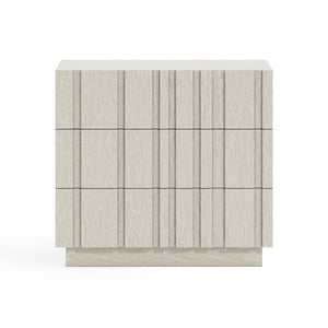 Bernhardt Bernhardt Tempo 3-Drawer Nightstand In Larza Wire‑Brushed Oak — Rustic‑Modern, Usb Charging, Plinth Base 346234