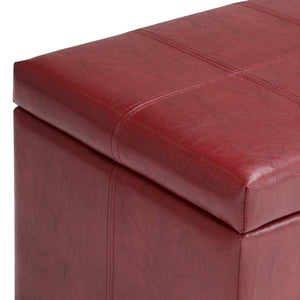 English Elm Dover - Modern Radicchio Red Storage Ottoman Bench With Multiuse Functionality & Comfort Features B136P159043