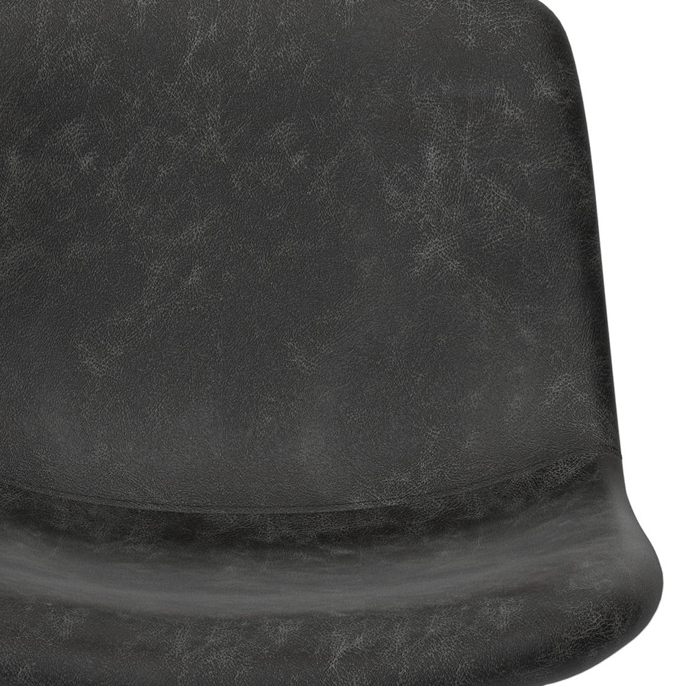 English Elm Jolie Counter Height Stool Set Of 2 - Stylish Distressed Charcoal Vegan Leather & Metal Legs B136P158760