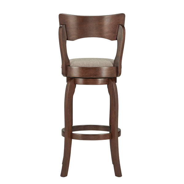 Homelegance By Top-Line Beckham 29-Inch High Back Swivel Bar Stool Grey Rubberwood