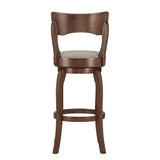 Homelegance By Top-Line Beckham 29-Inch High Back Swivel Bar Stool Grey Rubberwood