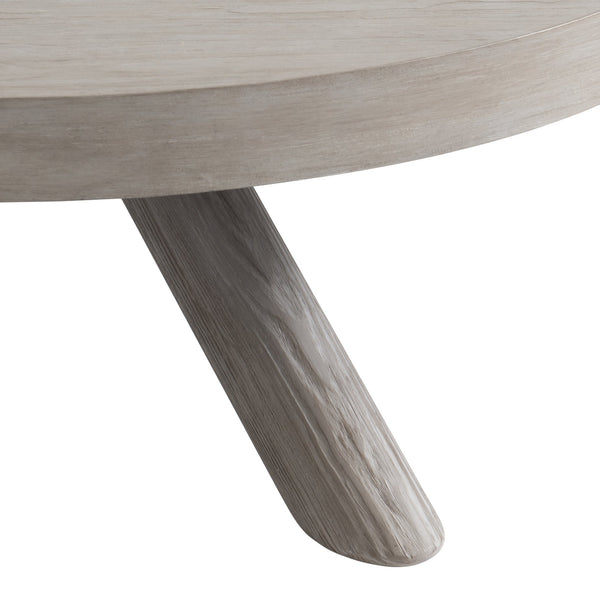 Bernhardt Bernhardt Harmon Cocktail Table In Textured Gris Finish — 48" Round Pine Veneer Top, Three-Leg Stability 555015