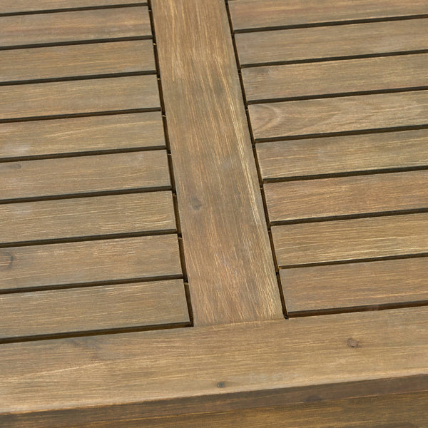 English Elm Perla Square Acacia Wood Coffee Table Grey Finish Indoor Outdoor Patio Living Room 59098.00GRY