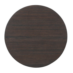 Hooker Furniture Commerce Rustic Industrial Round Side Table In Solid Mindi Wood, Keyhole-Motif Base, Compact 20.5" H 7228-50003-99