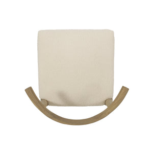 English Elm Dining Chair Set of Two Rubberwood Upholstered Seats Mid-century Modern Open Back Style Ivory 74526.00IVR