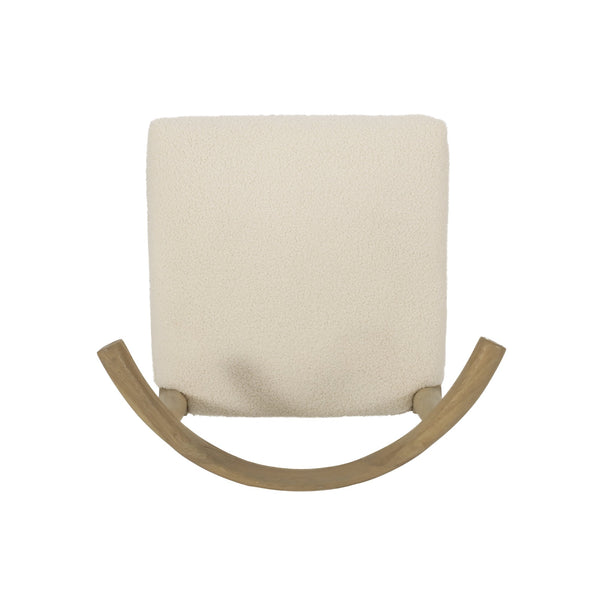 English Elm Dining Chair Set of Two Rubberwood Upholstered Seats Mid-century Modern Open Back Style Ivory 74526.00IVR