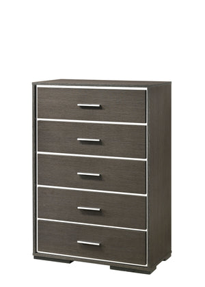English Elm Escher Eight-Drawer Modern Oak-Style Dresser with Soft-Close Glides, Dovetail Construction, Dust-Proof Gray,Oak 54 L x 20 W x 37 H B2726P261878
